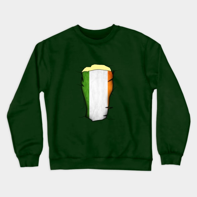 Irish Pint Glass Flag Crewneck Sweatshirt by PoetandChef